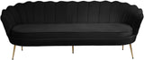 Gardenia Velvet / Engineered Wood / Metal / Foam Contemporary Black Velvet Sofa - 80" W x 31" D x 31" H