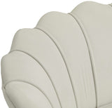 Gardenia Velvet / Engineered Wood / Metal / Foam Contemporary Cream Velvet Chair - 32" W x 31" D x 31" H