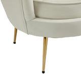 Gardenia Velvet / Engineered Wood / Metal / Foam Contemporary Cream Velvet Chair - 32" W x 31" D x 31" H