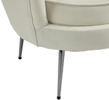 Gardenia Velvet / Engineered Wood / Metal / Foam Contemporary Cream Velvet Chair - 32" W x 31" D x 31" H