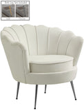 Gardenia Velvet / Engineered Wood / Metal / Foam Contemporary Cream Velvet Chair - 32" W x 31" D x 31" H