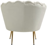 Gardenia Velvet / Engineered Wood / Metal / Foam Contemporary Cream Velvet Chair - 32" W x 31" D x 31" H