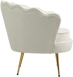 Gardenia Velvet / Engineered Wood / Metal / Foam Contemporary Cream Velvet Chair - 32" W x 31" D x 31" H