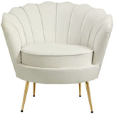 Gardenia Velvet / Engineered Wood / Metal / Foam Contemporary Cream Velvet Chair - 32" W x 31" D x 31" H