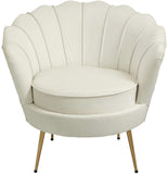 Gardenia Velvet / Engineered Wood / Metal / Foam Contemporary Cream Velvet Chair - 32" W x 31" D x 31" H