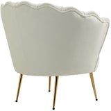 Gardenia Velvet / Engineered Wood / Metal / Foam Contemporary Cream Velvet Chair - 32" W x 31" D x 31" H