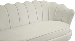 Gardenia Velvet / Engineered Wood / Metal / Foam Contemporary Cream Velvet Loveseat - 60" W x 31" D x 31" H