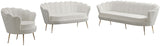 Gardenia Velvet / Engineered Wood / Metal / Foam Contemporary Cream Velvet Loveseat - 60" W x 31" D x 31" H