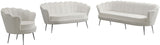 Gardenia Velvet / Engineered Wood / Metal / Foam Contemporary Cream Velvet Loveseat - 60" W x 31" D x 31" H