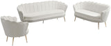 Gardenia Velvet / Engineered Wood / Metal / Foam Contemporary Cream Velvet Loveseat - 60" W x 31" D x 31" H