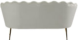 Gardenia Velvet / Engineered Wood / Metal / Foam Contemporary Cream Velvet Loveseat - 60" W x 31" D x 31" H