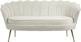 Gardenia Velvet / Engineered Wood / Metal / Foam Contemporary Cream Velvet Loveseat - 60" W x 31" D x 31" H