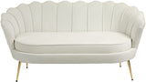 Gardenia Velvet / Engineered Wood / Metal / Foam Contemporary Cream Velvet Loveseat - 60" W x 31" D x 31" H