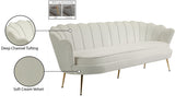 Gardenia Velvet / Engineered Wood / Metal / Foam Contemporary Cream Velvet Sofa - 80" W x 31" D x 31" H