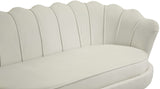 Gardenia Velvet / Engineered Wood / Metal / Foam Contemporary Cream Velvet Sofa - 80" W x 31" D x 31" H