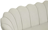 Gardenia Velvet / Engineered Wood / Metal / Foam Contemporary Cream Velvet Sofa - 80" W x 31" D x 31" H