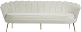 Gardenia Velvet / Engineered Wood / Metal / Foam Contemporary Cream Velvet Sofa - 80" W x 31" D x 31" H