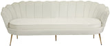 Gardenia Velvet / Engineered Wood / Metal / Foam Contemporary Cream Velvet Sofa - 80" W x 31" D x 31" H