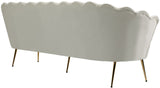 Gardenia Velvet / Engineered Wood / Metal / Foam Contemporary Cream Velvet Sofa - 80" W x 31" D x 31" H