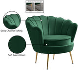 Gardenia Velvet / Engineered Wood / Metal / Foam Contemporary Green Velvet Chair - 32" W x 31" D x 31" H