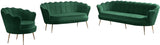 Gardenia Velvet / Engineered Wood / Metal / Foam Contemporary Green Velvet Chair - 32" W x 31" D x 31" H