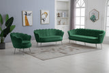 Gardenia Velvet / Engineered Wood / Metal / Foam Contemporary Green Velvet Chair - 32" W x 31" D x 31" H