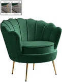 Gardenia Velvet / Engineered Wood / Metal / Foam Contemporary Green Velvet Chair - 32" W x 31" D x 31" H