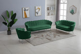 Gardenia Velvet / Engineered Wood / Metal / Foam Contemporary Green Velvet Chair - 32" W x 31" D x 31" H