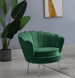 Gardenia Velvet / Engineered Wood / Metal / Foam Contemporary Green Velvet Chair - 32" W x 31" D x 31" H