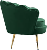 Gardenia Velvet / Engineered Wood / Metal / Foam Contemporary Green Velvet Chair - 32" W x 31" D x 31" H