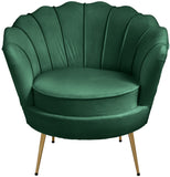 Gardenia Velvet / Engineered Wood / Metal / Foam Contemporary Green Velvet Chair - 32" W x 31" D x 31" H