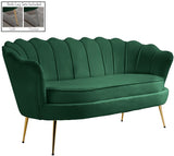 Gardenia Velvet / Engineered Wood / Metal / Foam Contemporary Green Velvet Loveseat - 60" W x 31" D x 31" H