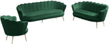 Gardenia Velvet / Engineered Wood / Metal / Foam Contemporary Green Velvet Loveseat - 60" W x 31" D x 31" H