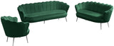 Gardenia Velvet / Engineered Wood / Metal / Foam Contemporary Green Velvet Loveseat - 60" W x 31" D x 31" H