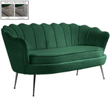 Gardenia Velvet / Engineered Wood / Metal / Foam Contemporary Green Velvet Loveseat - 60" W x 31" D x 31" H