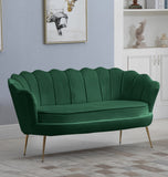 Gardenia Velvet / Engineered Wood / Metal / Foam Contemporary Green Velvet Loveseat - 60" W x 31" D x 31" H