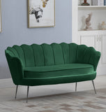 Gardenia Velvet / Engineered Wood / Metal / Foam Contemporary Green Velvet Loveseat - 60" W x 31" D x 31" H