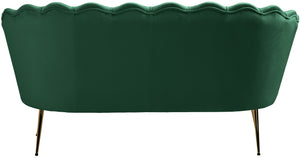 Gardenia Velvet / Engineered Wood / Metal / Foam Contemporary Green Velvet Loveseat - 60" W x 31" D x 31" H
