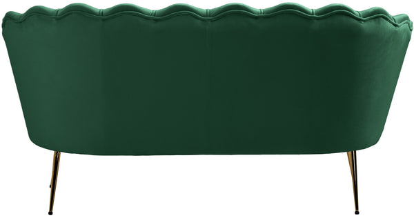 Gardenia Velvet / Engineered Wood / Metal / Foam Contemporary Green Velvet Loveseat - 60" W x 31" D x 31" H