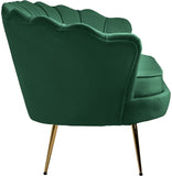 Gardenia Velvet / Engineered Wood / Metal / Foam Contemporary Green Velvet Loveseat - 60" W x 31" D x 31" H