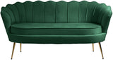 Gardenia Velvet / Engineered Wood / Metal / Foam Contemporary Green Velvet Loveseat - 60" W x 31" D x 31" H