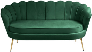 Gardenia Velvet / Engineered Wood / Metal / Foam Contemporary Green Velvet Loveseat - 60" W x 31" D x 31" H