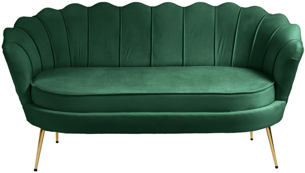 Gardenia Velvet / Engineered Wood / Metal / Foam Contemporary Green Velvet Loveseat - 60" W x 31" D x 31" H