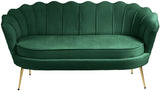 Gardenia Velvet / Engineered Wood / Metal / Foam Contemporary Green Velvet Loveseat - 60" W x 31" D x 31" H