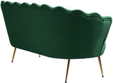 Gardenia Velvet / Engineered Wood / Metal / Foam Contemporary Green Velvet Loveseat - 60" W x 31" D x 31" H