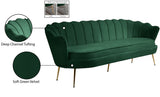 Gardenia Velvet / Engineered Wood / Metal / Foam Contemporary Green Velvet Sofa - 80" W x 31" D x 31" H