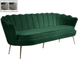 Gardenia Velvet / Engineered Wood / Metal / Foam Contemporary Green Velvet Sofa - 80" W x 31" D x 31" H