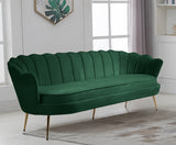 Gardenia Velvet / Engineered Wood / Metal / Foam Contemporary Green Velvet Sofa - 80" W x 31" D x 31" H