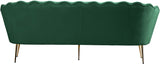 Gardenia Velvet / Engineered Wood / Metal / Foam Contemporary Green Velvet Sofa - 80" W x 31" D x 31" H