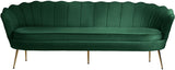 Gardenia Velvet / Engineered Wood / Metal / Foam Contemporary Green Velvet Sofa - 80" W x 31" D x 31" H